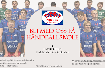 Nidelv håndball arrangerer håndballskole i høstferien