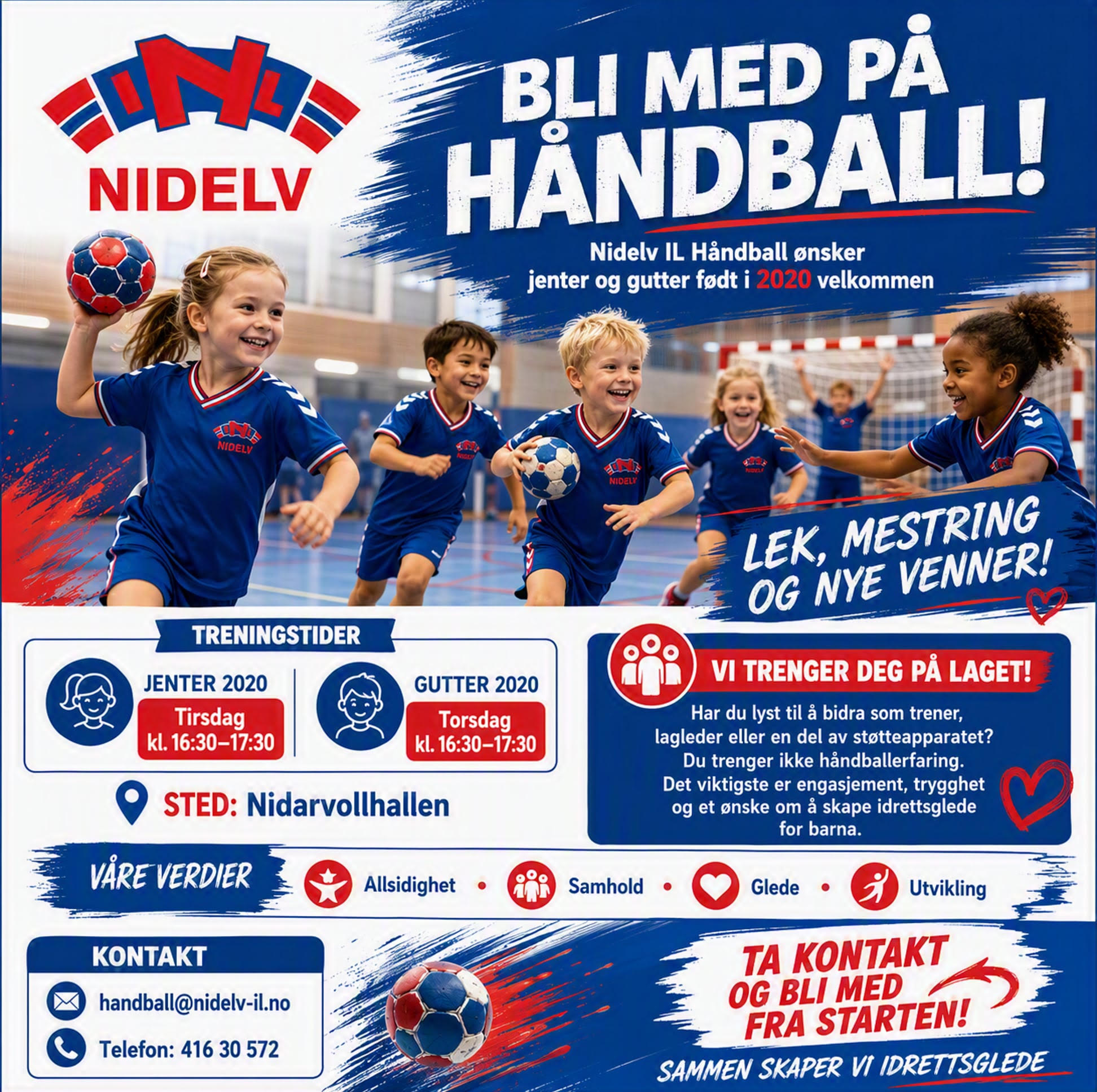 Lyst til å starte med håndball i Nidelv IL?