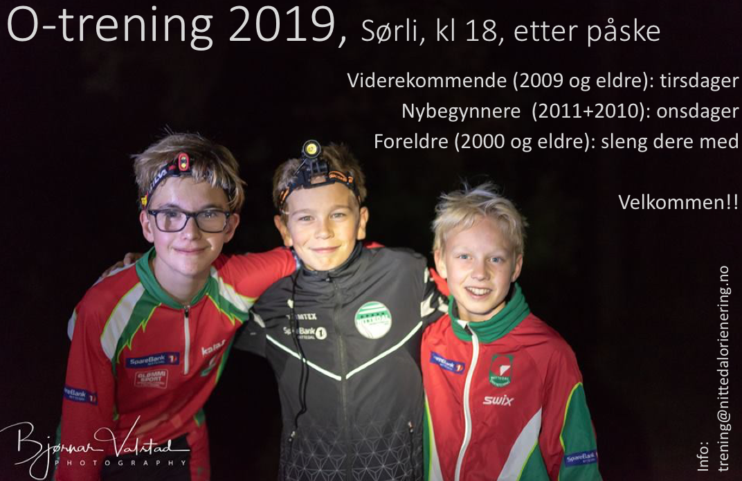 O-treningene begynner like etter påske!