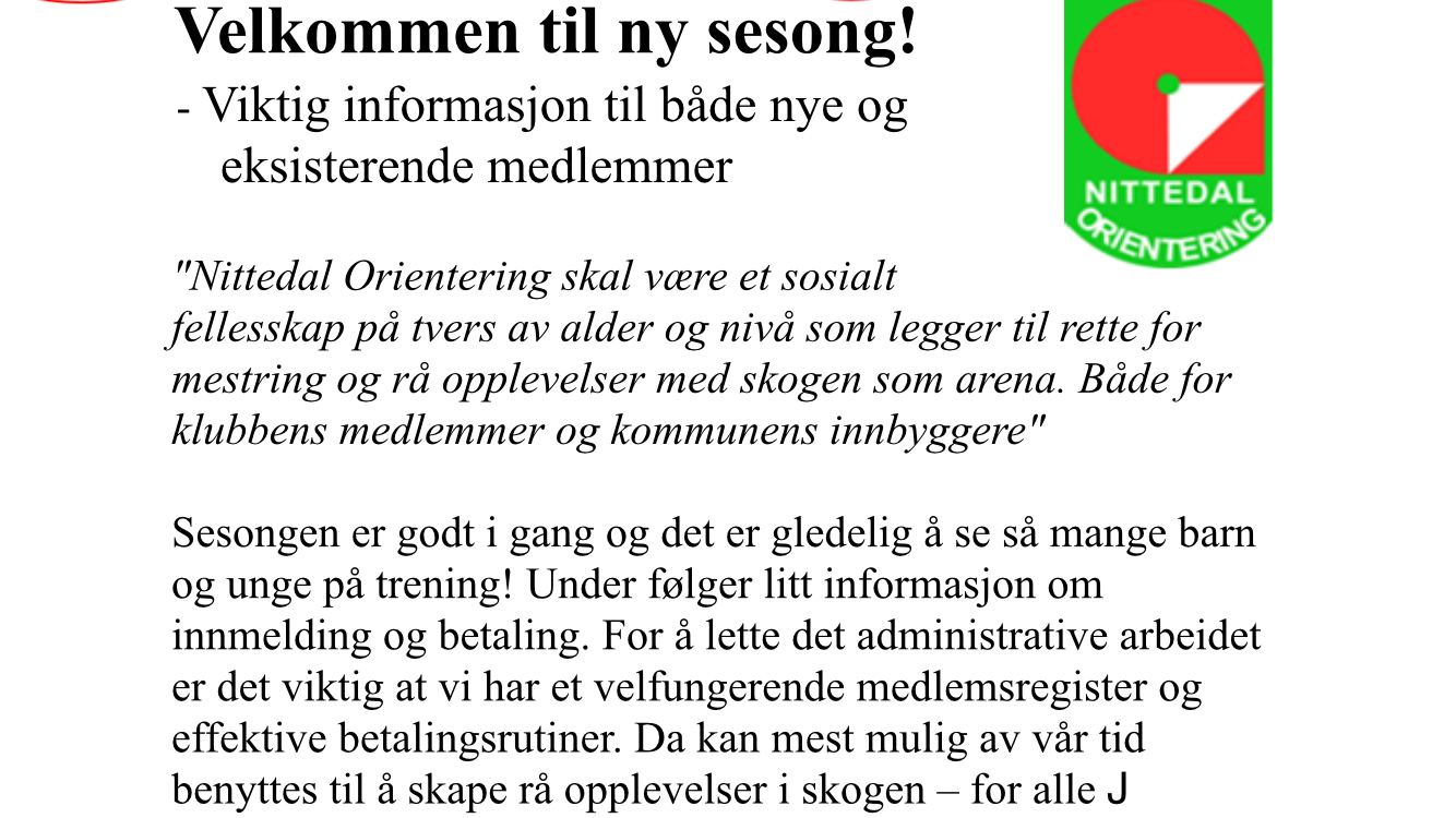 Innmelding og betaling av kontingent