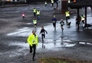 GOD TID: Bjørnar Gangsøy tok teten frå start og kom med 11.26 inn på ei av dei betre tidene som har vore sprunge på i vinterkarusellen.