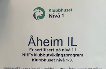 Åheim IL Handball er sertifisert i Klubbhuset nivå 1