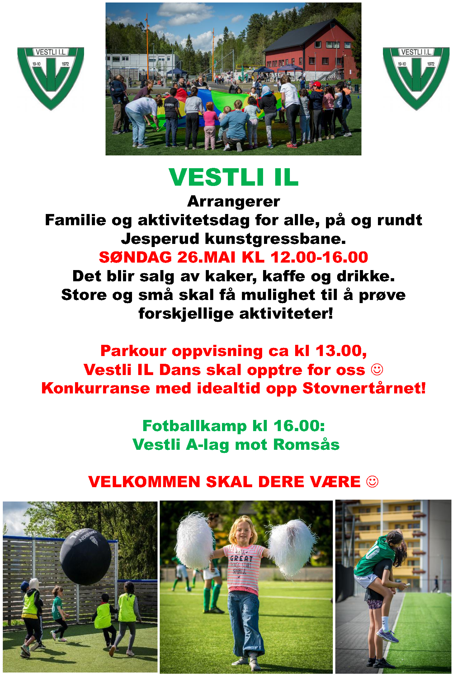 Vestli IL dag for ALLE søndag 26. mai kl 12.00-16.00