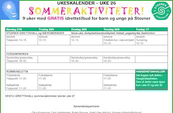 Enkel oversikt over uke 26 sine aktiviteter