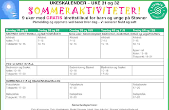 Sommeraktivitetene fortsetter: Først ukene 31 og 32!