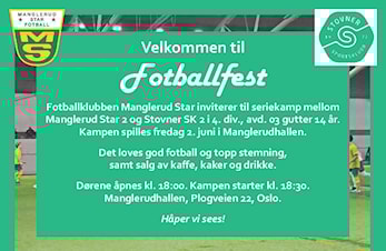 Manglerud Star G14-2 inviterer til fotballfest!