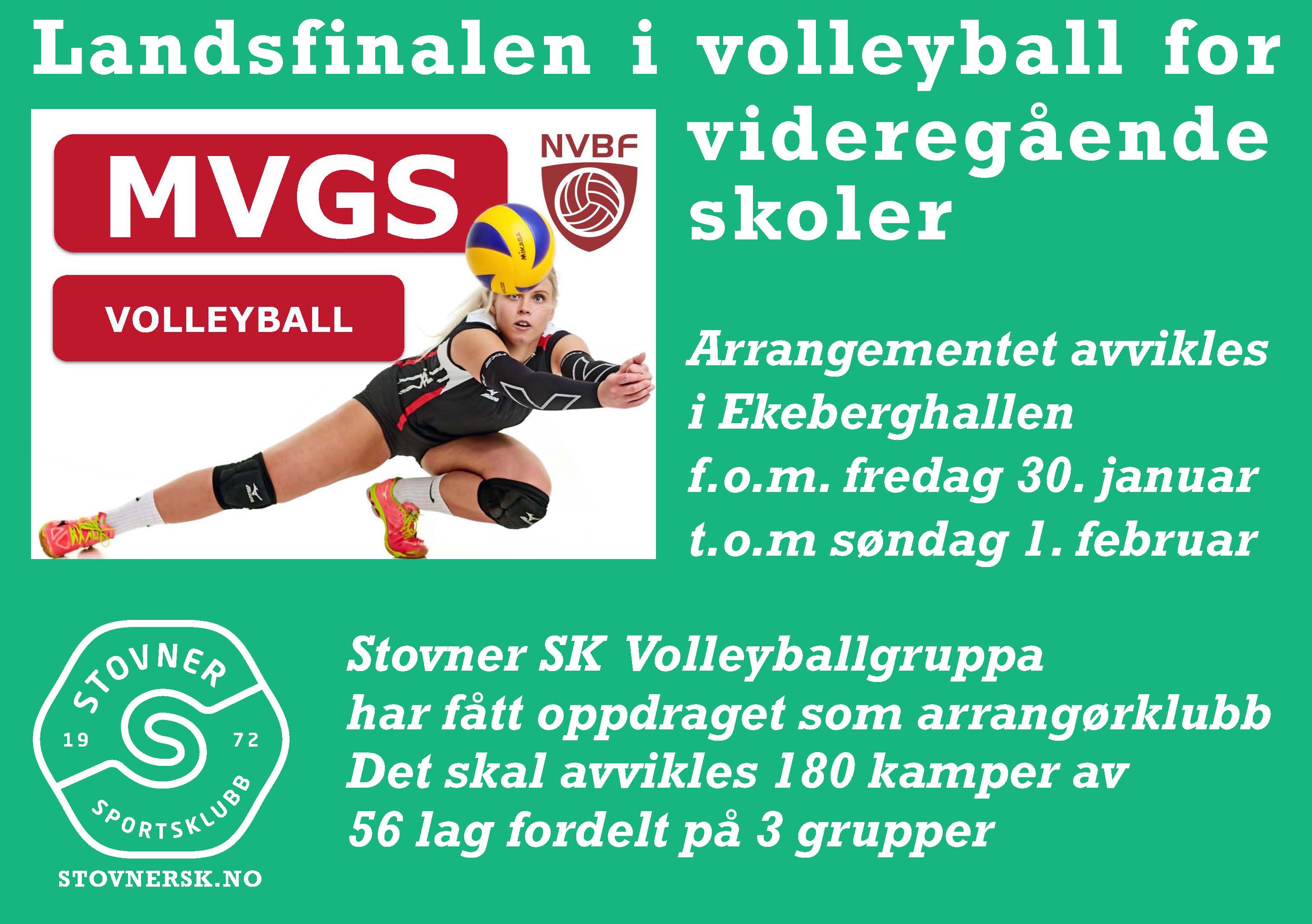 Finale i volleyball MVGS 2026 = 56 skolelag skal spille om hvem som er best i Norge