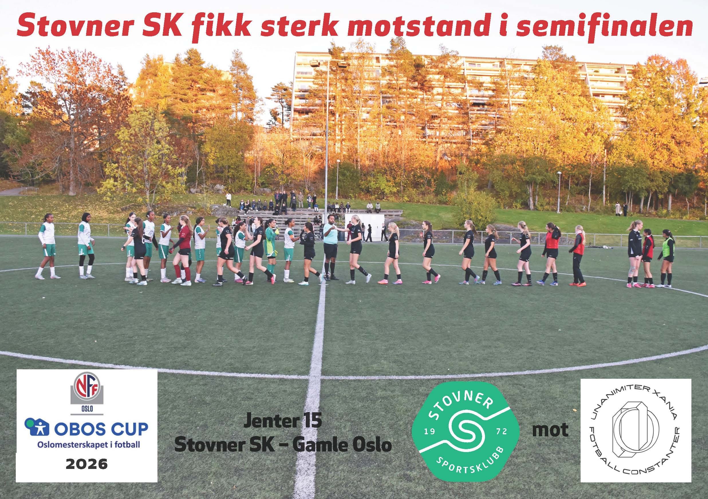 Image for Stovner SKs J15 kom helt til semifinalen i OBOS Cup 2026