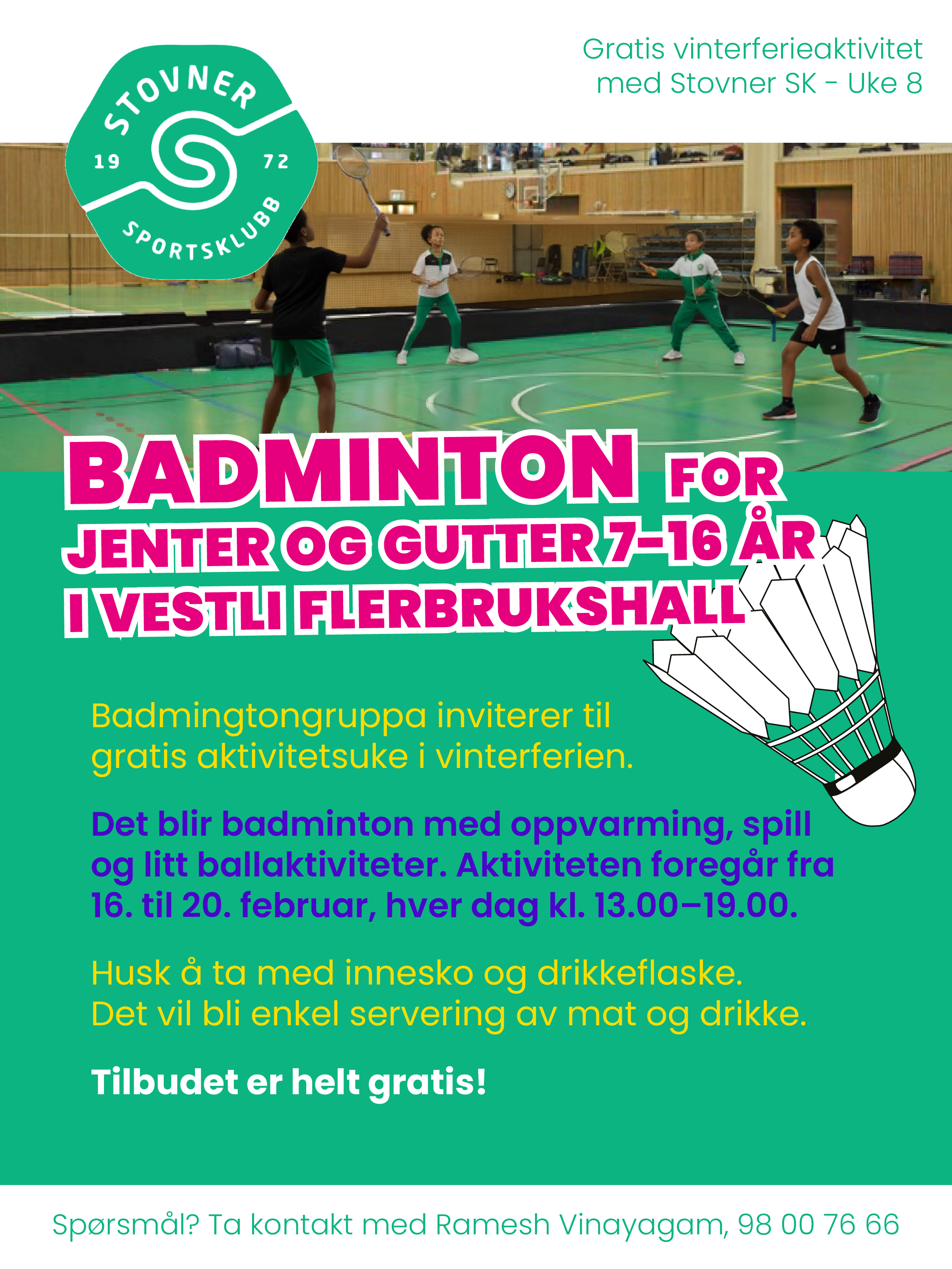 Image for Stovner sportsklubb arrangerer gratis vinterferieaktivitet for barn og unge