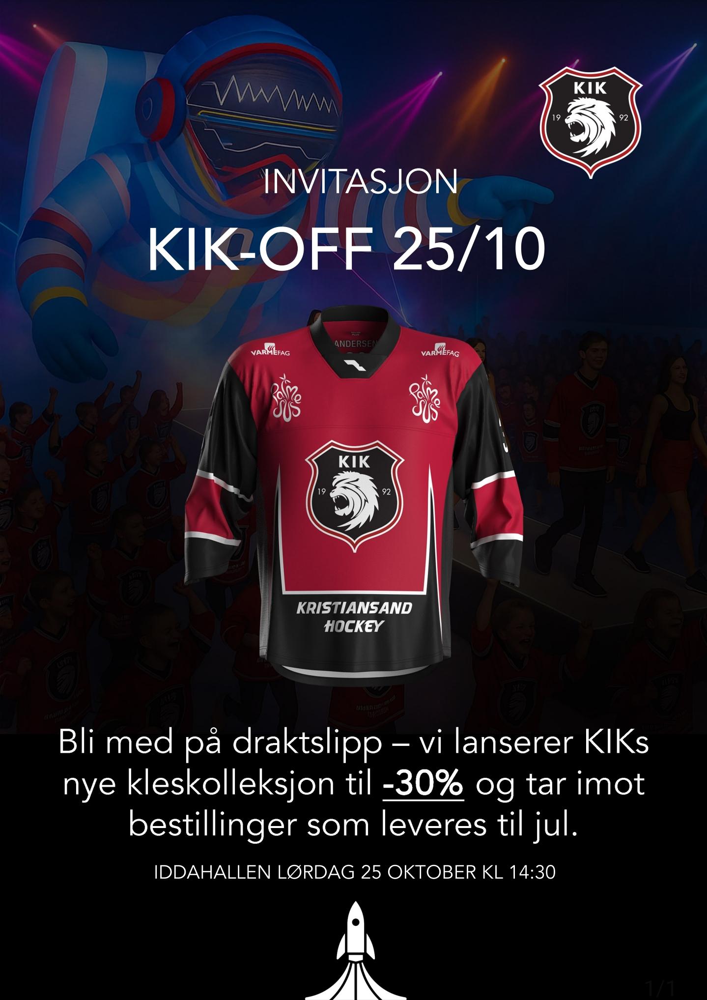 KIK-off lørdag 25. oktober kl. 14:30