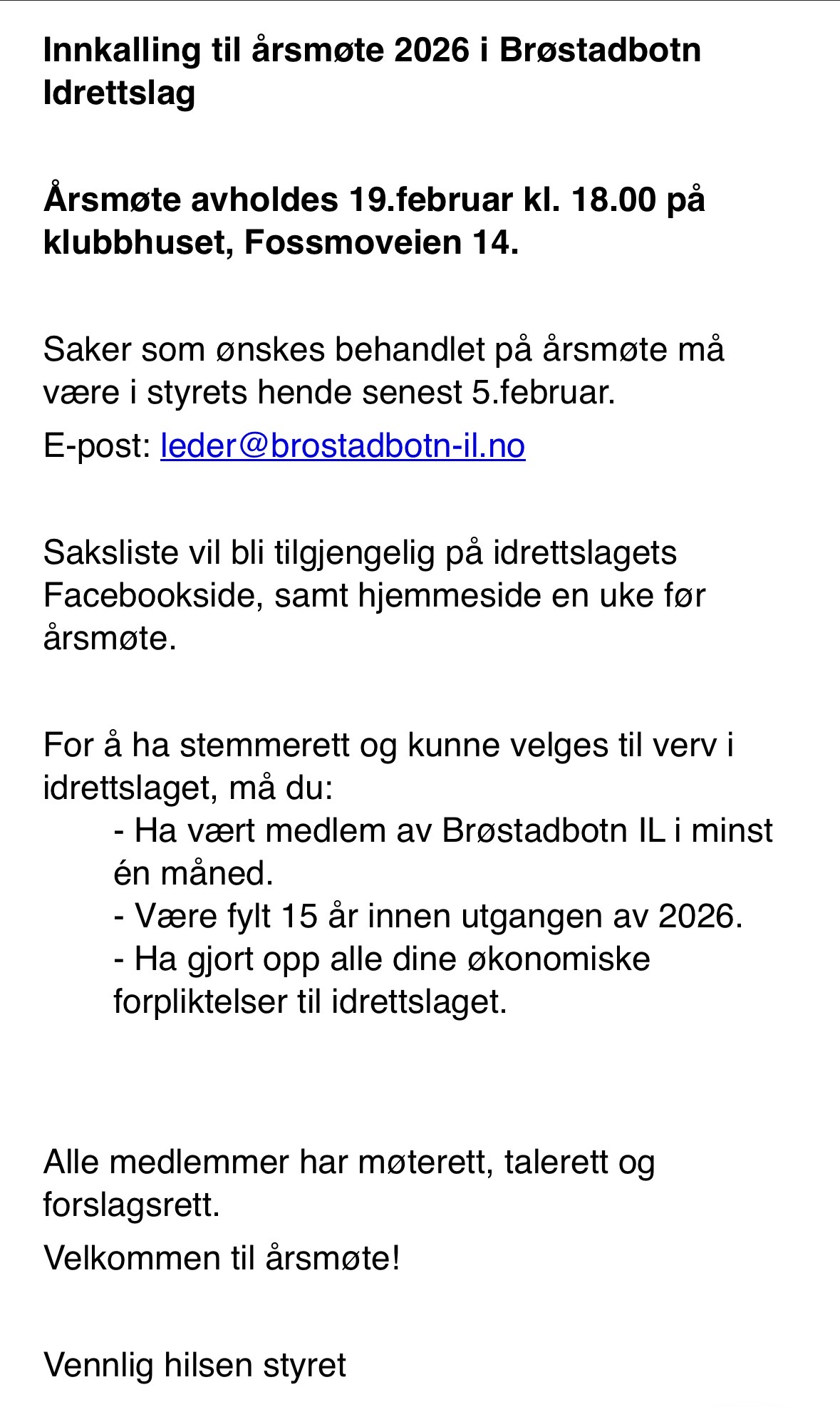 Image for Årsmøte 19.februar 2026