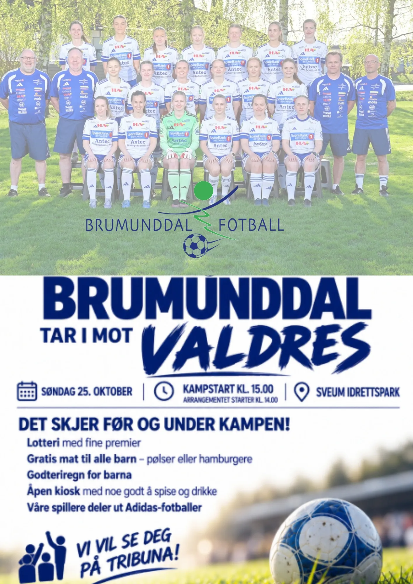 Image for Damene tar imot Valdres - bli med på fotballfest på Sveum 