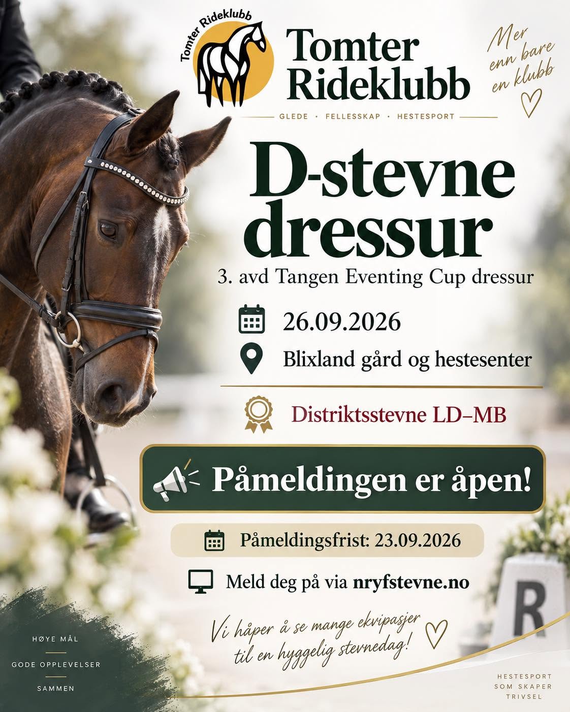 Image for D-stevne dressur m/Tangen Eventing Cup