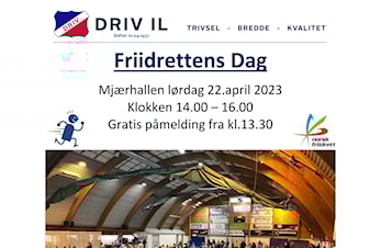Friidrettens dag lørdag 22.april 2023, gratis.