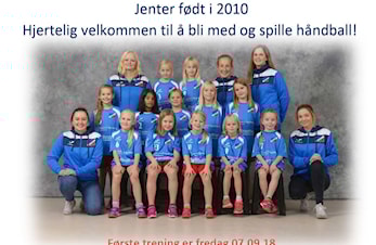 Oppstart Håndball for jenter 3. klasse, født 2010