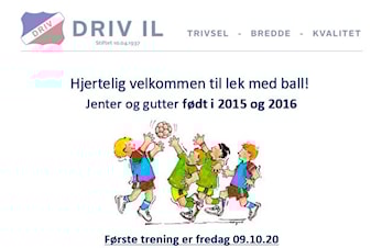 Oppstart lek med ball 2015/2016