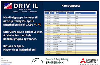 Nattcup i Mjærhallen 29.04.22 kl. 17.30