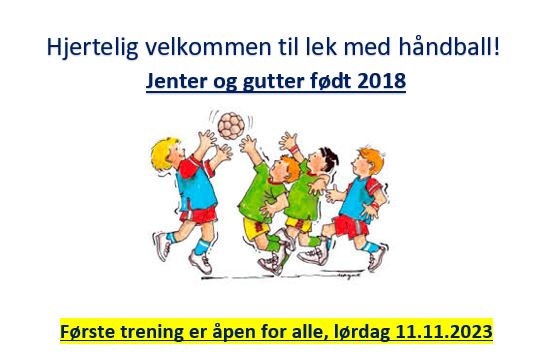 Åpen trening Håndball født 2018, lørdag 11. nov 2023