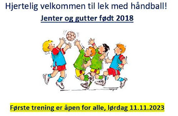 Åpen trening Håndball født 2018, lørdag 11. nov 2023