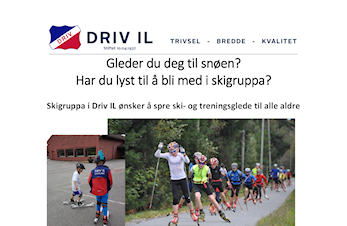 Har du lyst til å bli med i Skigruppa, oppstart uke 41