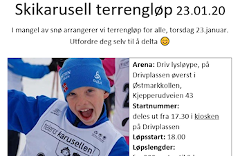 Skikarusell terrengløp torsdag 23.01.20
