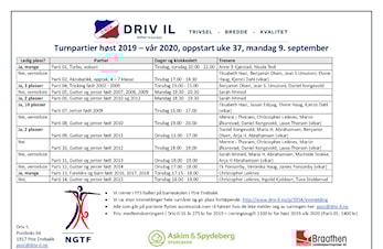 Mandag 9. september starter turninga igjen. Trenerne våre gleder seg :-)