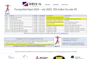 Driv IL Turn trenger flere trenere fra høst 2024