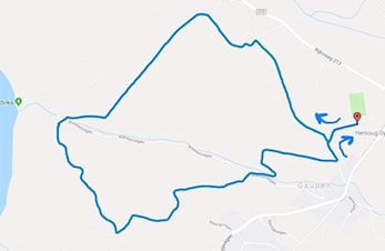 Løypekart for 5 km i Reidar Berges Æresløp.