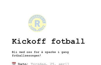 Kickoff fotball (med skiavslutning fra kl 1730)!