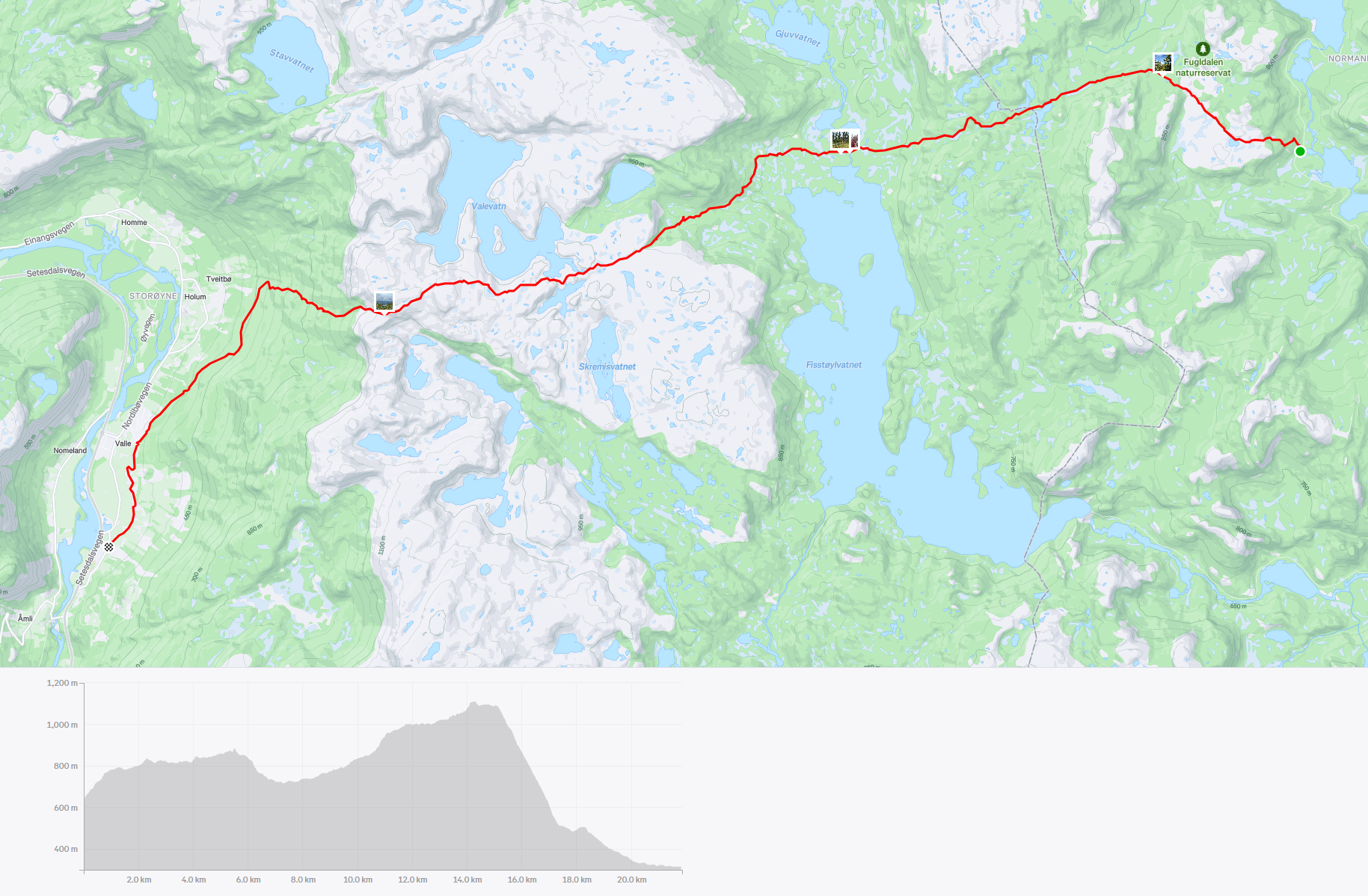 Image for Bispevegen, kart og høgdekurve