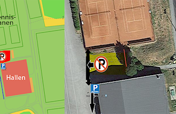 Hauketo IF har i samråd med Prinsdal Tennisklubb innføre parkeringsforbud mellom Tennisbanen og Idrettshallen
