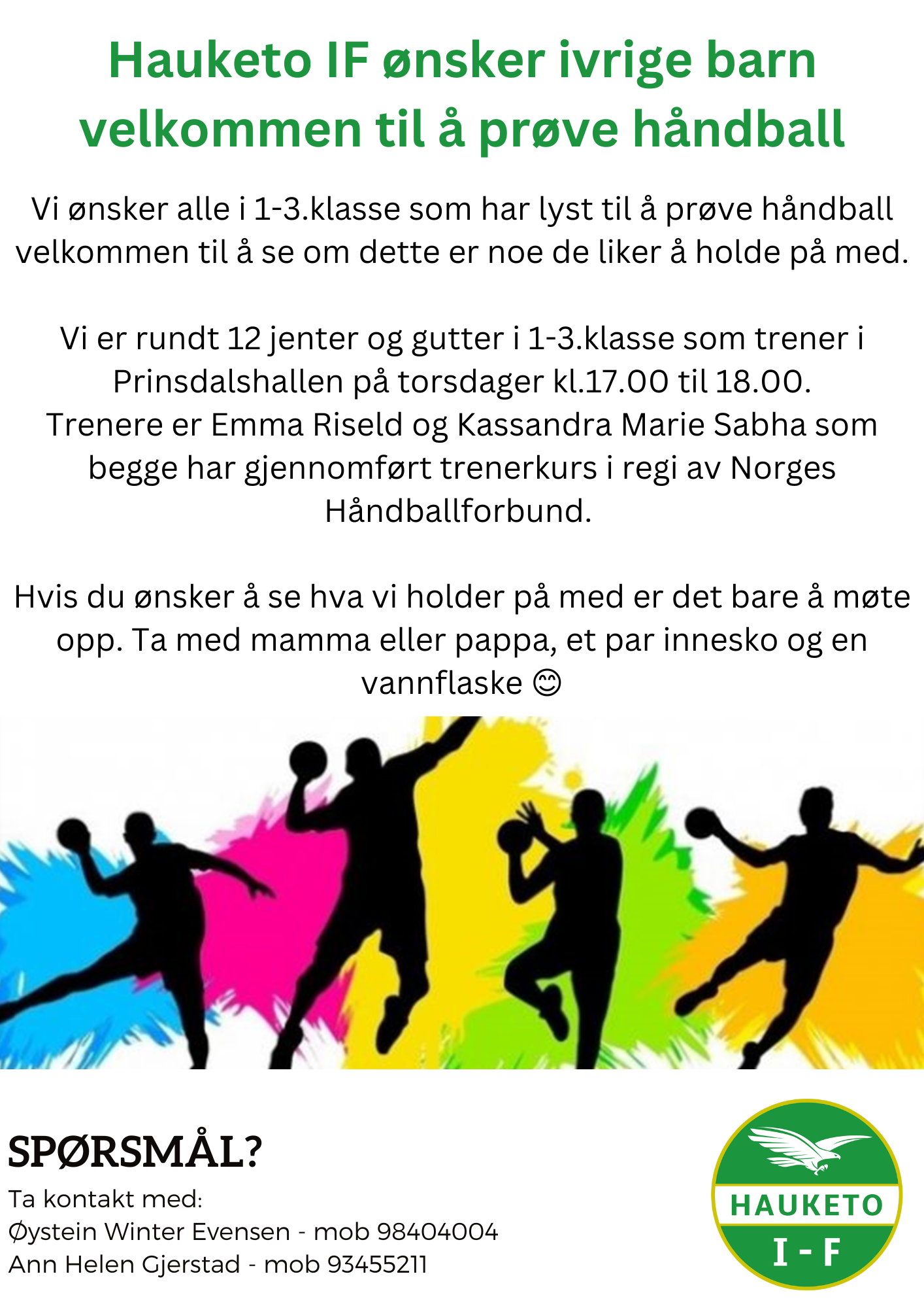 Går du i 1.-3. klasse og har lyst til å prøve håndball hos oss?