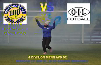 Ringsaker vs Ottested på Gaupen Bernabeu kl 19.00.