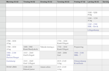 Ukeplan for uke 6