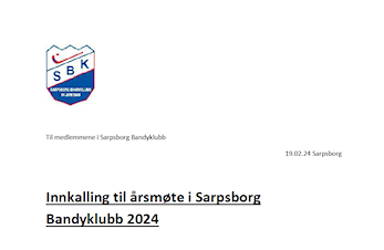 Innkalling årsmøte tirsdag 19 mars kl 19:00.