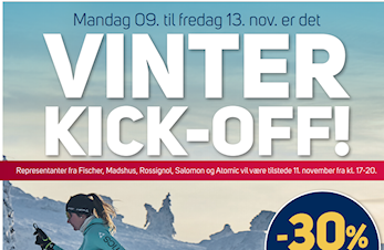 Vinter Kick-off på Sport1 9.nov - 13.nov (skikvelden 11.nov er avlyst)