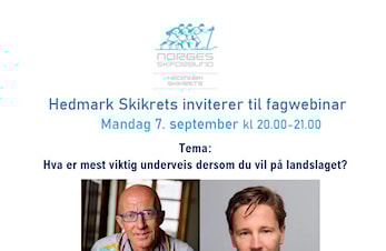 Hva er mest viktig underveis dersom du vil på landslaget? Webinar mandag 7. september kl 20-21