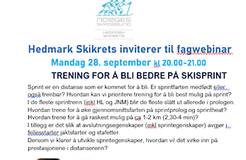 Webinar: Trening for å bli bedre i sprint, med Ola Vigen Hattestad mandag 28. sept. kl 20-21