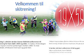 Skitrening for barn, oppstart tirsdag 5. oktober i Ankerskogen