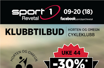 KLUBBUKE på hele butikken på Sport1 Revetal - 30 % RABATT (uke 44)