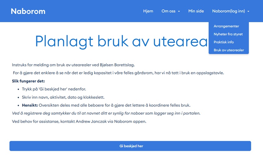 Naborom er nå borettslagets hovedkanal for informasjon