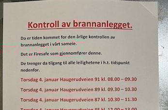 Årlig kontroll av brannanlegget