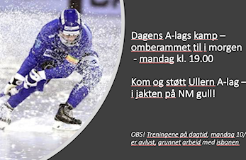 Dagens kamp - flyttet til i morgen mandag kl 19.00