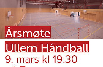 Innkalling til Årsmøte i Ullern Håndball 9. mars kl 1930