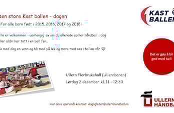 Den store Kast ballen-dagen lørdag 2. desember!
