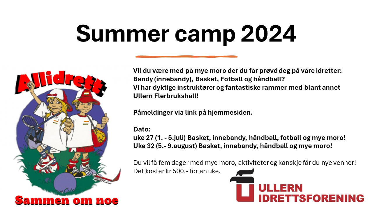 Påmelding SummerCamp Allidrett, uke 27 og uke 32, sommeren 2024
