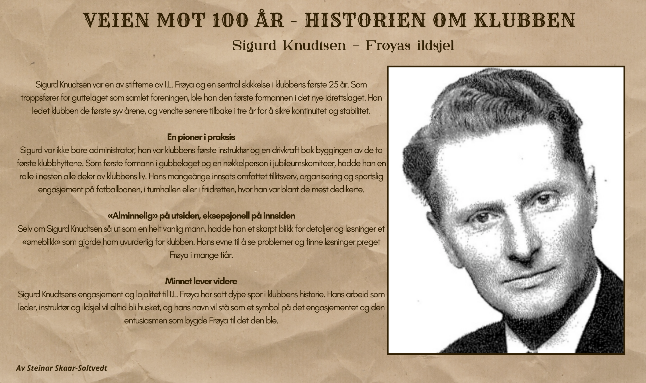 Image for Sigurd Knudtsen Frøyas ildsjel