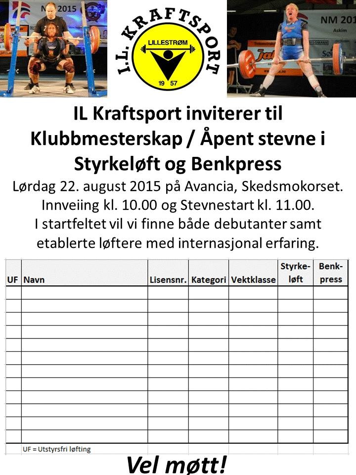 Klubbmesterskap 2015 / Åpent stevne