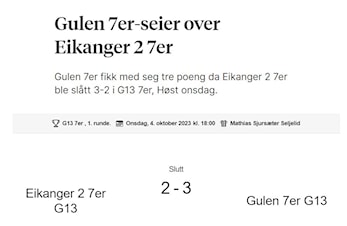Heimekamp mot Gulen 4.oktober