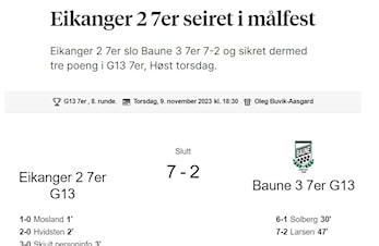Heimekamp mot Baune 3 torsdag 9.11.